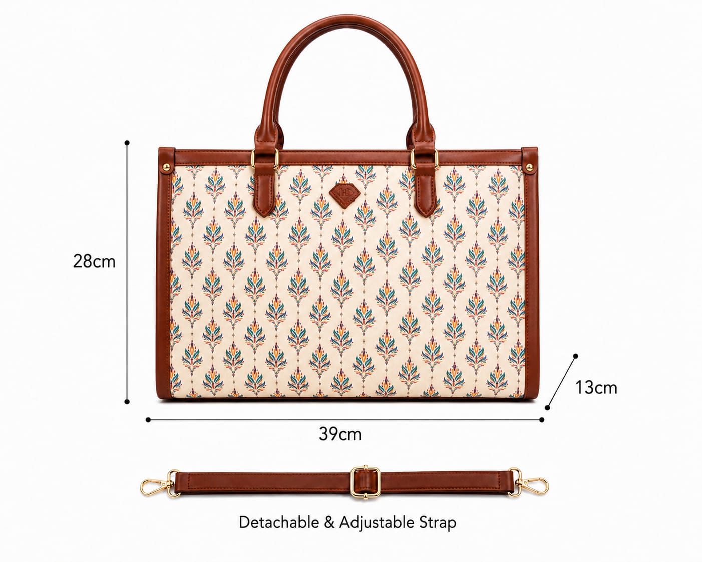 Vatika Heritage Women Laptop Tote Bag