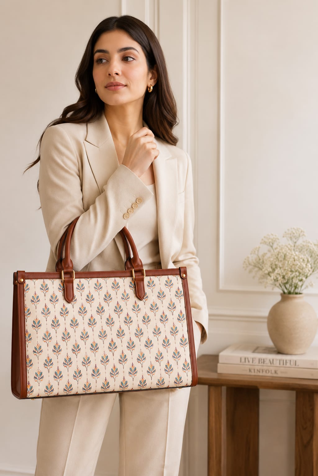 Vatika Heritage Women Laptop Tote Bag